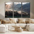 Foggy Mountain Canvas Print Forest Wall Art