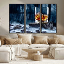 Whiskey Ice Wall Art Canvas Print
