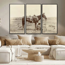 Cowboy Wall Art - Western Horse Canvas Print - Vintage