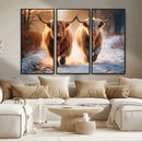 Scottish Highland Cow Horn Farm Wall Art Canvas Print