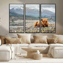Highland Cow Horn Farm Wall Art Canvas Print