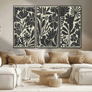 Modern Botanical Wall Art - Floral Black and White Canvas