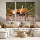Sleeping Fox Wall Art Canvas Print, Farmhouse Wall Decor and