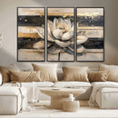 Abstract Lotus Flower Wall Art Canvas Print, Meditation Yoga