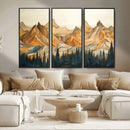 Rustic Wood Mountain Wall Art Print | Triptych Giclee Print by MyGreatCanvas | Canvas Wall Art Prints | Photo Prints & Wall Decor