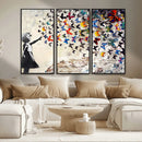 Banksy Graffiti Wall Art Canvas Print: Girl Releasing