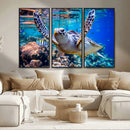 Underwater Sea Turtle Wall Art Canvas Print – Vibrant Ocean