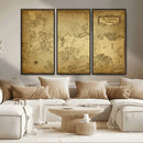 Vintage Game of Thrones Map Wall Art | Westeros and Essos