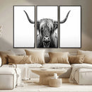 Highland Wall Art Canvas Print – Minimalist Black and White by MyGreatCanvas | Canvas Wall Art Prints | Photo Prints & Wall Decor