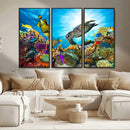 Colorful Coral Reef and Sea Life Turtle Canvas Print, by MyGreatCanvas | Canvas Wall Art Prints | Photo Prints & Wall Decor