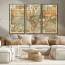 Push Pin World Map Canvas Print – Travel Tracker Wall Art