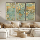 Push Pin World Map Canvas Print – Travel Tracker Wall Art