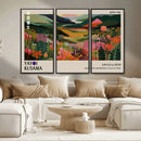Yayoi Kusama Abstract Print, Vibrant Floral Mountain Art