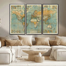 Push Pin World Map Canvas Print – Travel Tracker Wall Art