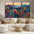 Colorful Abstract Landscape Wall Art Print Canvas - Vibrant