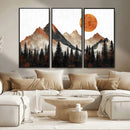 Modern Abstract Mountain Canvas Wall Art Print, Abstract