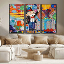 Pop Art Monopoly Man Canvas Wall Art Print - Bold and