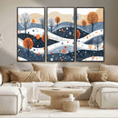 Abstract Winter Landscape Canvas Wall Art Print -  Large