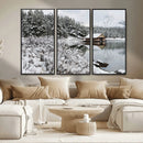 Winter Wall Art - Cabin by the Lake Canvas Wall Art - Serene by MyGreatCanvas | Canvas Wall Art Prints | Photo Prints & Wall Decor