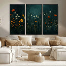 Framed Wildflower Field Wall Art, Framed Vintage Botanical