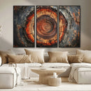 Wood Grain Canvas Wall Art - Framed Abstract Tree Ring