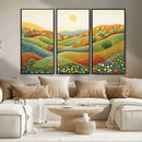 YAYOI KUSAMA Colorful Dot Art Landscape Canvas - Framed