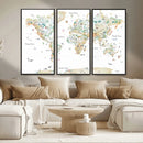 Animal World Map for Kids Room Decor