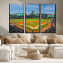 Wrigley Field Chicago Cubs Panoramic Canvas Print –