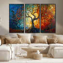 Yggdrasil Tree of Life Mosaic Stained Glass Wall Art Canvas,