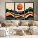 Mountain Triptych Wall Art Canvas Print – Western Nature