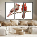 Cardinal Canvas Wall Art - Male and Female Cardinal Print -