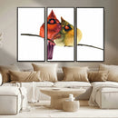 Cardinal Bird Canvas Wall Art - Male and Female Cardinal