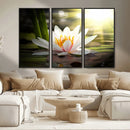 Lotus Flower Wall Art Canvas Print, Water Lily Large Wall