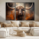 Highland Bull Canvas Abstract Canvas Wall Art Print –