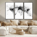 Flight Routes Air Traffic Map Canvas Wall Art - Framed -