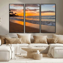 Sunset Wall Art Print - Stunning Beach Sunset Canvas Artwork