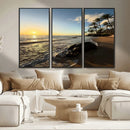 Tropical Beach Wall Art - Stunning Ocean Sunset Canvas Print