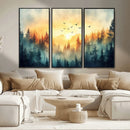 Abstract Forest Wall Art Print- Serene Nature Canvas Print