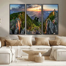 Mountain Sunset Panoramic Wall Art Canvas Print – Framed