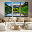 Maroon Bells Lake Wall Art Canvas Print – Framed Majestic