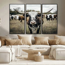 Texas Longhorn Wall Art – Framed Speckled Cow Canvas by MyGreatCanvas | Canvas Wall Art Prints | Photo Prints & Wall Decor