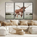 Texas Longhorn Wall Art – Framed Spotted Cattle Canvas by MyGreatCanvas | Canvas Wall Art Prints | Photo Prints & Wall Decor