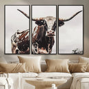 Texas Longhorn Wall Art – Framed Spotted Bull Canvas by MyGreatCanvas | Canvas Wall Art Prints | Photo Prints & Wall Decor