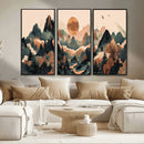 Wood Mountain Landscape Wall Art Canvas Print – Framed