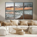 Ocean Sunset Wall Art Canvas Print – Framed Beach Waves