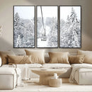 Snowy Ski Lift Wall Art – Framed Winter Mountain Canvas by MyGreatCanvas | Canvas Wall Art Prints | Photo Prints & Wall Decor