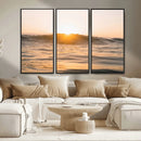 Calm Water Wall Art – Framed Sunset Waves Canvas Artwork, by MyGreatCanvas | Canvas Wall Art Prints | Photo Prints & Wall Decor