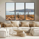 Desert Lake Wall Art – Framed Cactus Mountain Canvas by MyGreatCanvas | Canvas Wall Art Prints | Photo Prints & Wall Decor