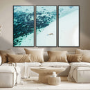 Minimal Beach Wall Art – Framed Ocean Swimming Canvas by MyGreatCanvas | Canvas Wall Art Prints | Photo Prints & Wall Decor