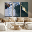 Ocean Wave Wall Art – Aerial Coastal View Canvas Artwork, by MyGreatCanvas | Canvas Wall Art Prints | Photo Prints & Wall Decor